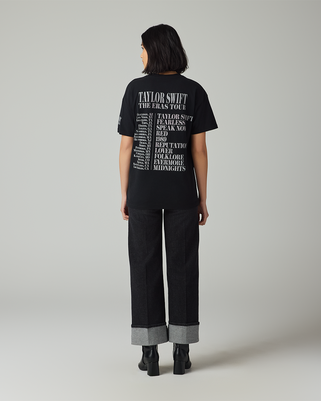 Taylor Swift | The Eras Tour Through LA Black T-Shirt