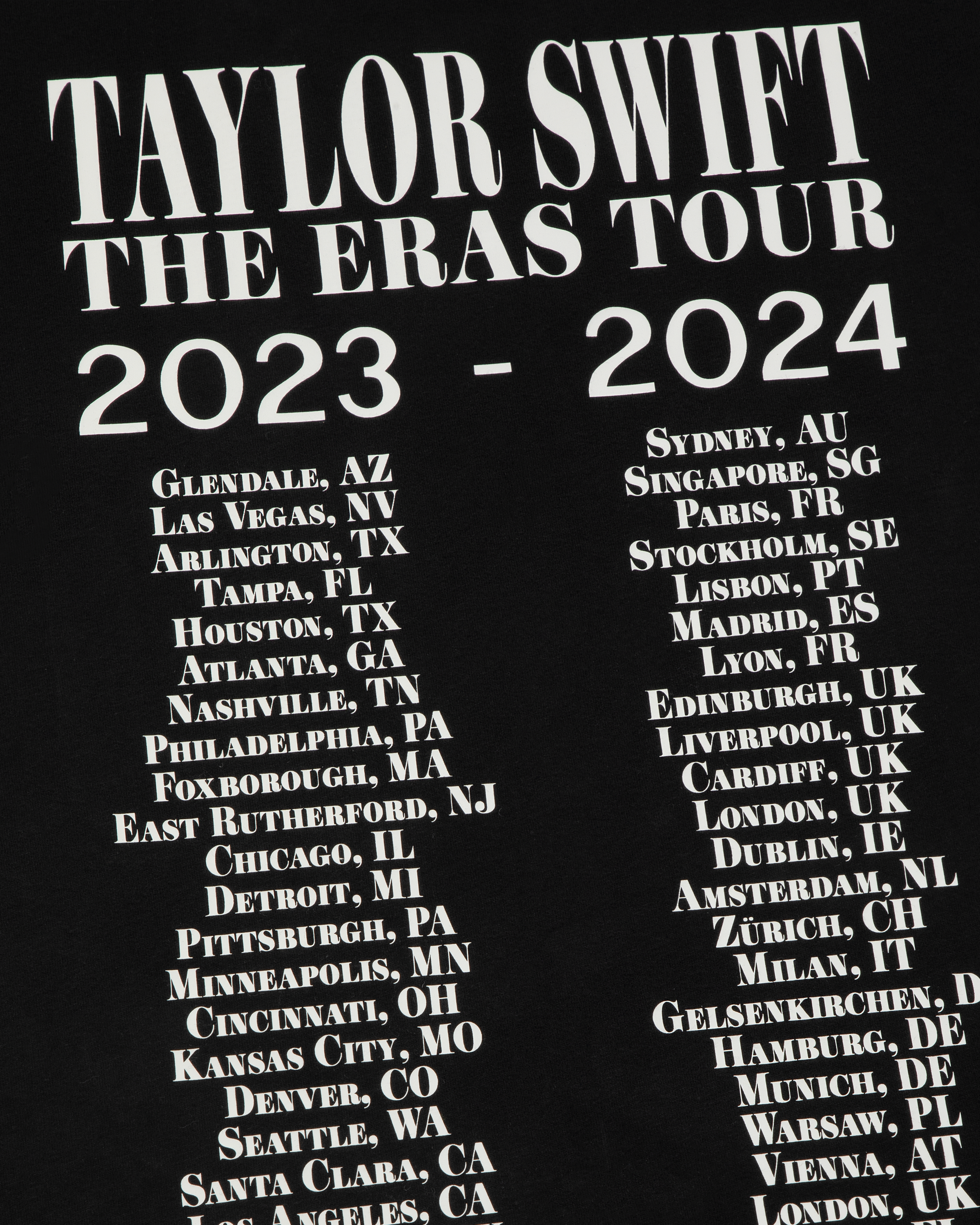 Taylor Swift | The Eras Tour Through Vancouver II Black T-Shirt