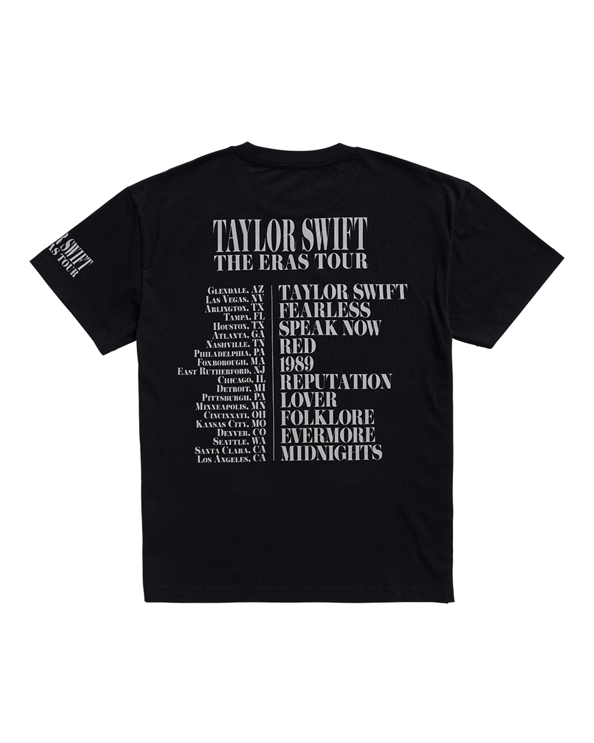 Taylor Swift | The Eras Tour Through LA Black T-Shirt